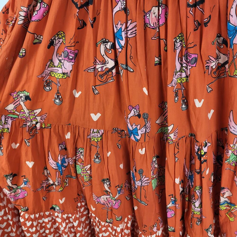 Stella McCartney Teen Flamingo Party Tiered Sleeveless Dress | Teens 14 - Picture 6 of 10